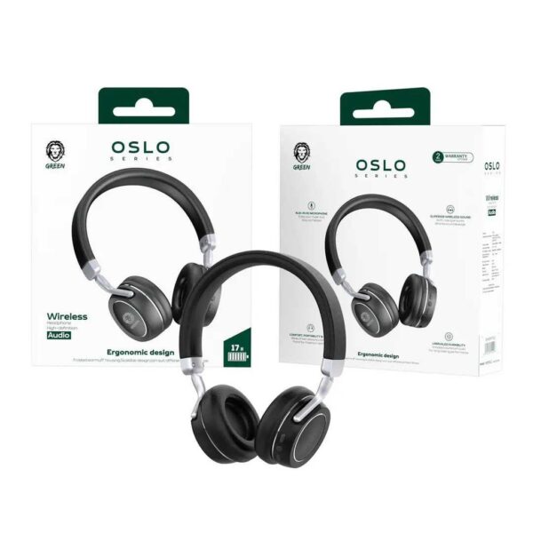 Green Oslo Series Wireless On-Ear Headphones HEADPHONE GREEN LION OSLO