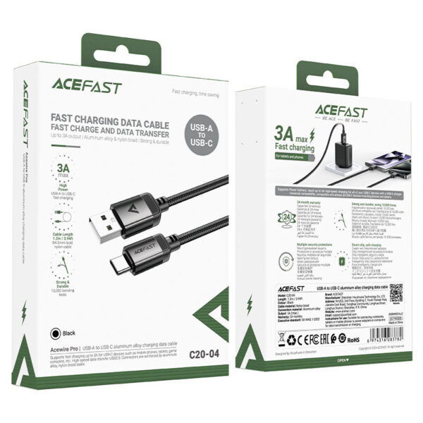 acefast-c20-04-usba-to-usbc-charging-data-cable-packaging CABLE ACEFAST USB TO C C20 04