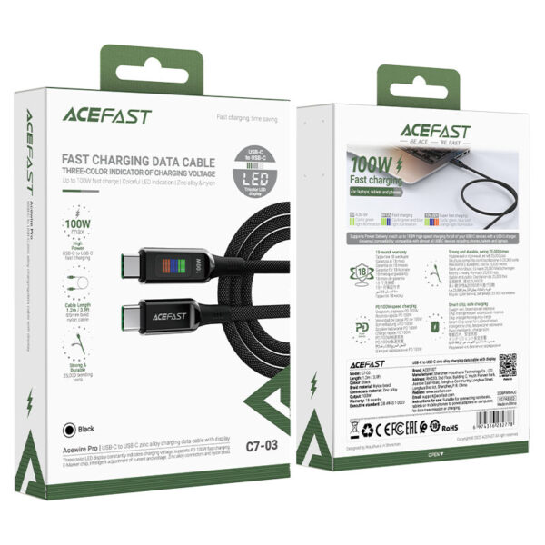 CABLE C TO C 100W ACEFAST C703